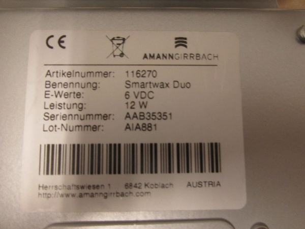 Amann Girrbach smartwax duo Wachsmesser gebr.